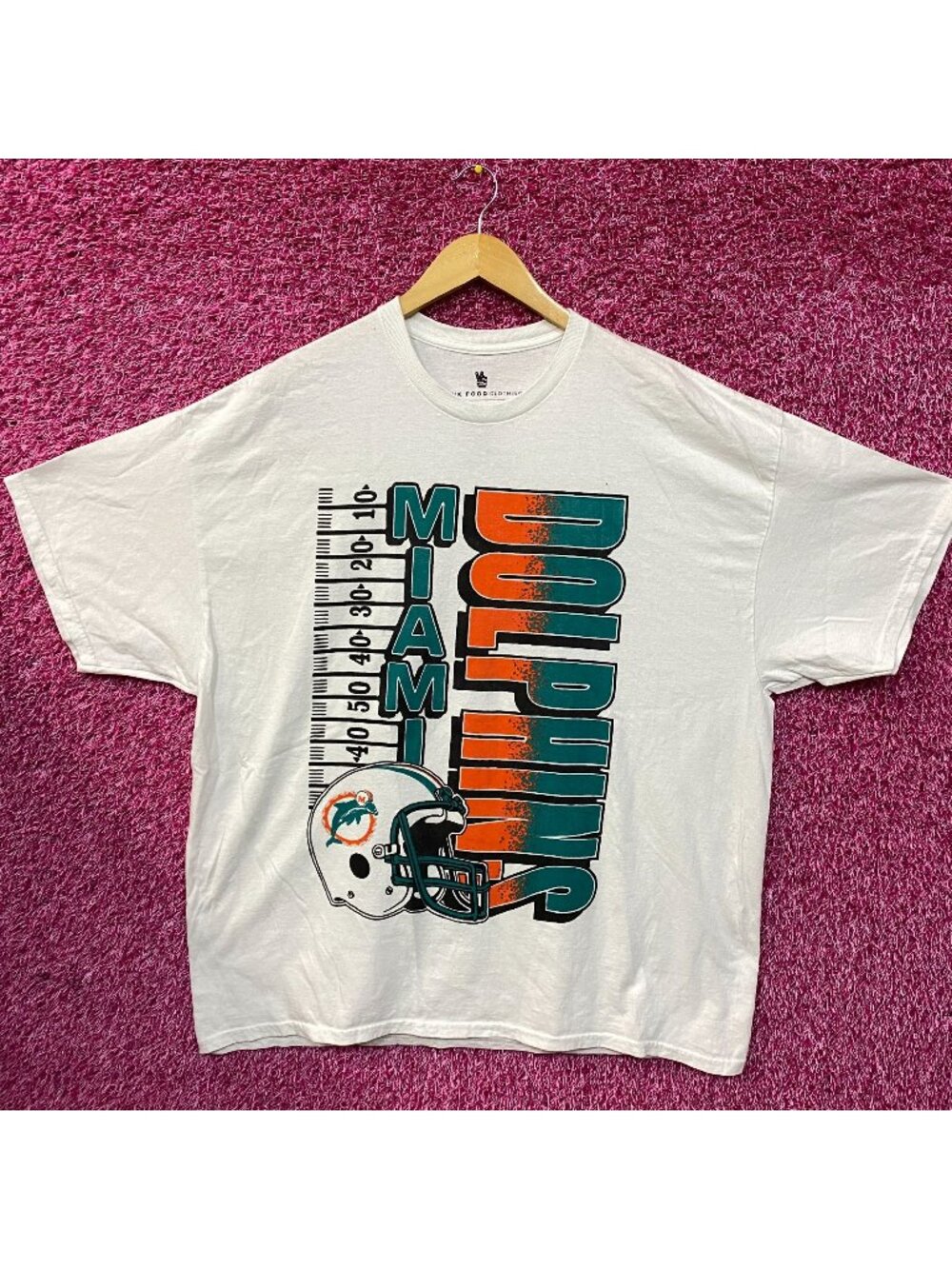 Miami Dolphins Yardage Graphic Design T-Shirt XL